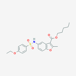 molecular formula C23H27NO6S B281232 PENTYL 5-(4-ETHOXYBENZENESULFONAMIDO)-2-METHYL-1-BENZOFURAN-3-CARBOXYLATE 
