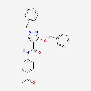 B2812344 N-(4-acetylphenyl)-1-benzyl-3-(benzyloxy)-1H-pyrazole-4-carboxamide CAS No. 1014091-30-5