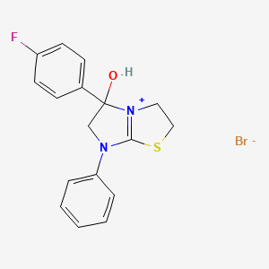 5-(4-Fluorophenyl)-5-hydroxy-7-phenyl-2,3,5,6-tetrahydroimidazo[2,1-b]thiazol-7-ium bromide