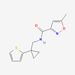5-methyl-N-((1-(thiophen-2-yl)cyclopropyl)methyl)isoxazole-3-carboxamide