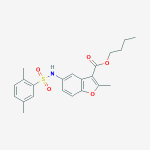 molecular formula C22H25NO5S B281241 BUTYL 5-(2,5-DIMETHYLBENZENESULFONAMIDO)-2-METHYL-1-BENZOFURAN-3-CARBOXYLATE 