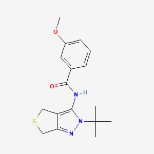 molecular formula C17H21N3O2S B2812422 N-{2-tert-butyl-2H,4H,6H-thieno[3,4-c]pyrazol-3-yl}-3-methoxybenzamide CAS No. 361168-43-6