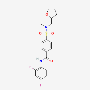molecular formula C19H20F2N2O4S B2812432 N-(2,4-difluorophenyl)-4-{methyl[(oxolan-2-yl)methyl]sulfamoyl}benzamide CAS No. 892856-23-4