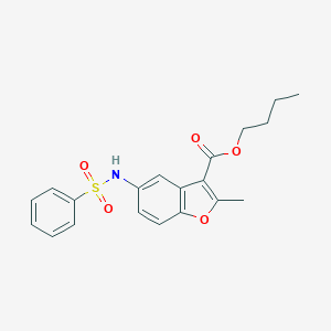 molecular formula C20H21NO5S B281244 BUTYL 5-BENZENESULFONAMIDO-2-METHYL-1-BENZOFURAN-3-CARBOXYLATE 