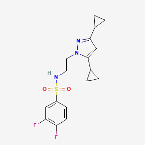 molecular formula C17H19F2N3O2S B2812448 N-[2-(3,5-dicyclopropyl-1H-pyrazol-1-yl)ethyl]-3,4-difluorobenzene-1-sulfonamide CAS No. 2309800-40-4