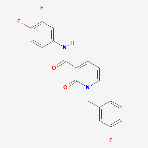 molecular formula C19H13F3N2O2 B2812473 N-(3,4-difluorophenyl)-1-[(3-fluorophenyl)methyl]-2-oxo-1,2-dihydropyridine-3-carboxamide CAS No. 946301-50-4