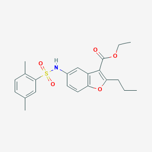 molecular formula C22H25NO5S B281248 ETHYL 5-(2,5-DIMETHYLBENZENESULFONAMIDO)-2-PROPYL-1-BENZOFURAN-3-CARBOXYLATE 