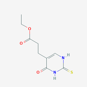 molecular formula C9H12N2O3S B2812510 Ethyl 3-(4-hydroxy-2-sulfanylpyrimidin-5-yl)propanoate CAS No. 2108801-90-5
