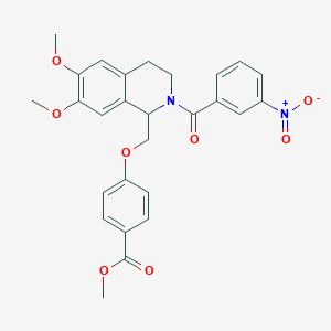 molecular formula C27H26N2O8 B2812513 methyl 4-{[6,7-dimethoxy-2-(3-nitrobenzoyl)-1,2,3,4-tetrahydroisoquinolin-1-yl]methoxy}benzoate CAS No. 449766-22-7