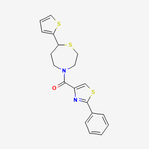 (2-Phenylthiazol-4-yl)(7-(thiophen-2-yl)-1,4-thiazepan-4-yl)methanone