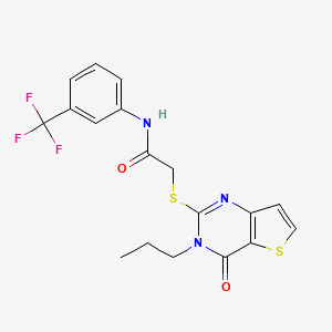 2-({4-oxo-3-propyl-3H,4H-thieno[3,2-d]pyrimidin-2-yl}sulfanyl)-N-[3-(trifluoromethyl)phenyl]acetamide