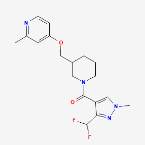 B2812519 [3-(Difluoromethyl)-1-methylpyrazol-4-yl]-[3-[(2-methylpyridin-4-yl)oxymethyl]piperidin-1-yl]methanone CAS No. 2379997-53-0