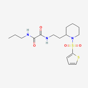 molecular formula C16H25N3O4S2 B2812541 N-propyl-N'-{2-[1-(thiophene-2-sulfonyl)piperidin-2-yl]ethyl}ethanediamide CAS No. 898446-53-2