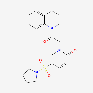 molecular formula C20H23N3O4S B2812554 1-[2-Oxo-2-(1,2,3,4-tetrahydroquinolin-1-yl)ethyl]-5-(pyrrolidine-1-sulfonyl)-1,2-dihydropyridin-2-one CAS No. 923753-19-9