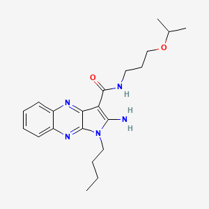 B2812559 2-amino-1-butyl-N-(3-isopropoxypropyl)-1H-pyrrolo[2,3-b]quinoxaline-3-carboxamide CAS No. 848918-20-7