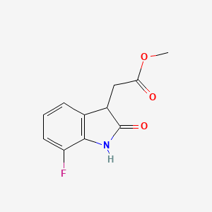 molecular formula C11H10FNO3 B2812560 Methyl 2-(7-fluoro-2-oxoindolin-3-yl)acetate CAS No. 2138235-65-9