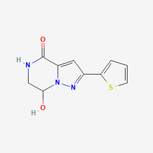 B2812581 7-hydroxy-2-(2-thienyl)-6,7-dihydropyrazolo[1,5-a]pyrazin-4(5H)-one CAS No. 1823984-43-5