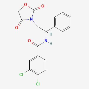 3,4-dichloro-N-(2-(2,4-dioxooxazolidin-3-yl)-1-phenylethyl)benzamide