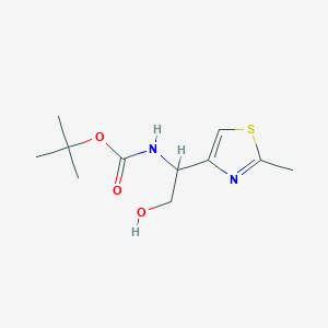 molecular formula C11H18N2O3S B2812603 tert-butyl N-[2-hydroxy-1-(2-methyl-1,3-thiazol-4-yl)ethyl]carbamate CAS No. 1909317-14-1