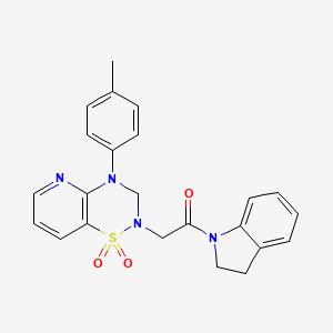 2-(1,1-dioxido-4-(p-tolyl)-3,4-dihydro-2H-pyrido[2,3-e][1,2,4]thiadiazin-2-yl)-1-(indolin-1-yl)ethanone