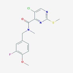 5-chloro-N-[(3-fluoro-4-methoxyphenyl)methyl]-N-methyl-2-(methylsulfanyl)pyrimidine-4-carboxamide