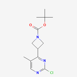 molecular formula C13H18ClN3O2 B2812611 tert-Butyl 3-(2-chloro-5-methylpyrimidin-4-yl)azetidine-1-carboxylate CAS No. 2059950-51-3