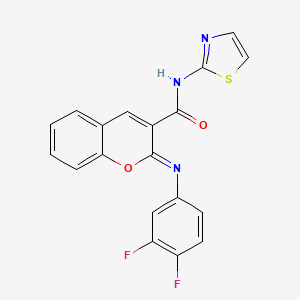 (2Z)-2-[(3,4-difluorophenyl)imino]-N-(1,3-thiazol-2-yl)-2H-chromene-3-carboxamide
