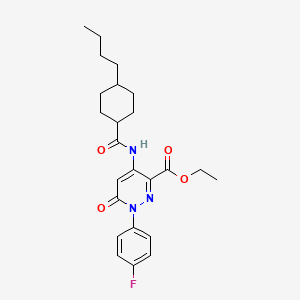 molecular formula C24H30FN3O4 B2812634 ethyl 4-(4-butylcyclohexaneamido)-1-(4-fluorophenyl)-6-oxo-1,6-dihydropyridazine-3-carboxylate CAS No. 941974-67-0