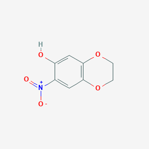 molecular formula C8H7NO5 B2812642 7-nitro-2,3-dihydrobenzo[b][1,4]dioxin-6-ol CAS No. 97398-65-7