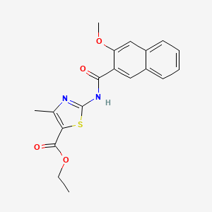 molecular formula C19H18N2O4S B2812644 Ethyl 2-(3-methoxy-2-naphthamido)-4-methylthiazole-5-carboxylate CAS No. 312914-27-5