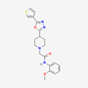 molecular formula C20H22N4O3S B2812682 N-(2-METHOXYPHENYL)-2-{4-[5-(THIOPHEN-3-YL)-1,3,4-OXADIAZOL-2-YL]PIPERIDIN-1-YL}ACETAMIDE CAS No. 1448130-44-6