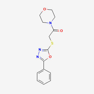 molecular formula C14H15N3O3S B2812700 1-(Morpholin-4-yl)-2-[(5-phenyl-1,3,4-oxadiazol-2-yl)sulfanyl]ethan-1-one CAS No. 575497-63-1