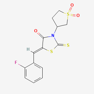 B2812706 (Z)-3-(1,1-dioxidotetrahydrothiophen-3-yl)-5-(2-fluorobenzylidene)-2-thioxothiazolidin-4-one CAS No. 306279-30-1