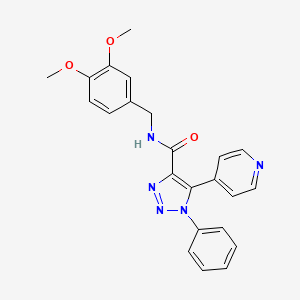 molecular formula C23H21N5O3 B2812711 N-[(3,4-dimethoxyphenyl)methyl]-1-phenyl-5-(pyridin-4-yl)-1H-1,2,3-triazole-4-carboxamide CAS No. 1206990-27-3