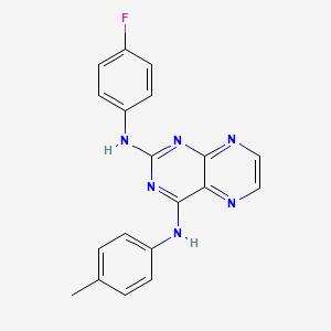 molecular formula C19H15FN6 B2812719 N2-(4-FLUOROPHENYL)-N4-(4-METHYLPHENYL)PTERIDINE-2,4-DIAMINE CAS No. 941990-24-5