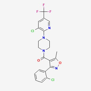 molecular formula C21H17Cl2F3N4O2 B2812727 [3-(2-Chlorophenyl)-5-methyl-4-isoxazolyl]{4-[3-chloro-5-(trifluoromethyl)-2-pyridinyl]piperazino}methanone CAS No. 338979-25-2