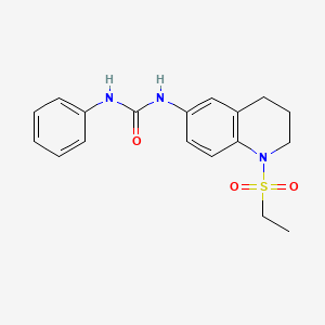 molecular formula C18H21N3O3S B2812730 1-(1-(Ethylsulfonyl)-1,2,3,4-tetrahydroquinolin-6-yl)-3-phenylurea CAS No. 1203104-04-4