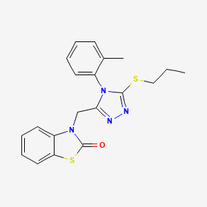 3-((5-(propylthio)-4-(o-tolyl)-4H-1,2,4-triazol-3-yl)methyl)benzo[d]thiazol-2(3H)-one