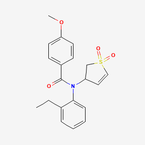 molecular formula C20H21NO4S B2812735 N-(1,1-dioxido-2,3-dihydrothiophen-3-yl)-N-(2-ethylphenyl)-4-methoxybenzamide CAS No. 863444-04-6