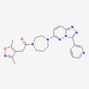 2-(3,5-Dimethyl-1,2-oxazol-4-yl)-1-[4-(3-pyridin-3-yl-[1,2,4]triazolo[4,3-b]pyridazin-6-yl)-1,4-diazepan-1-yl]ethanone