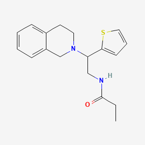 N-(2-(3,4-dihydroisoquinolin-2(1H)-yl)-2-(thiophen-2-yl)ethyl)propionamide