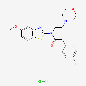 2-(4-fluorophenyl)-N-(5-methoxybenzo[d]thiazol-2-yl)-N-(2-morpholinoethyl)acetamide hydrochloride