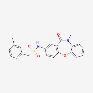 molecular formula C22H20N2O4S B2812753 N-(10-methyl-11-oxo-10,11-dihydrodibenzo[b,f][1,4]oxazepin-2-yl)-1-(m-tolyl)methanesulfonamide CAS No. 921919-79-1