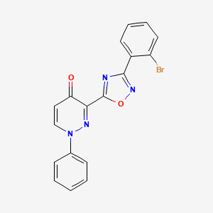 molecular formula C18H11BrN4O2 B2812764 3-(3-(2-bromophenyl)-1,2,4-oxadiazol-5-yl)-1-phenylpyridazin-4(1H)-one CAS No. 1251646-07-7