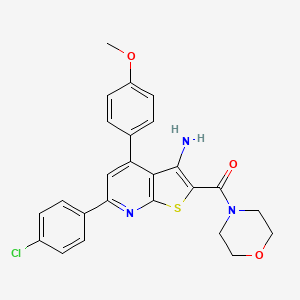 6-(4-Chlorophenyl)-4-(4-methoxyphenyl)-2-(morpholine-4-carbonyl)thieno[2,3-b]pyridin-3-amine