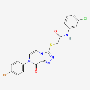 2-((7-(4-bromophenyl)-8-oxo-7,8-dihydro-[1,2,4]triazolo[4,3-a]pyrazin-3-yl)thio)-N-(3-chlorophenyl)acetamide