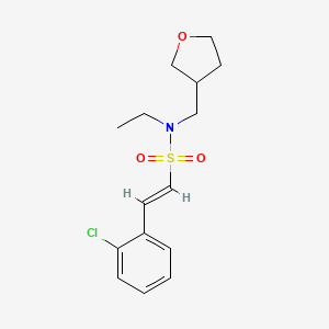 (E)-2-(2-chlorophenyl)-N-ethyl-N-(oxolan-3-ylmethyl)ethenesulfonamide