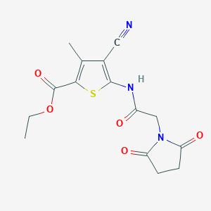 Ethyl 4-cyano-5-(2-(2,5-dioxopyrrolidin-1-yl)acetamido)-3-methylthiophene-2-carboxylate