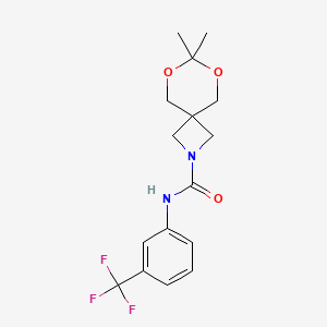 7,7-dimethyl-N-(3-(trifluoromethyl)phenyl)-6,8-dioxa-2-azaspiro[3.5]nonane-2-carboxamide