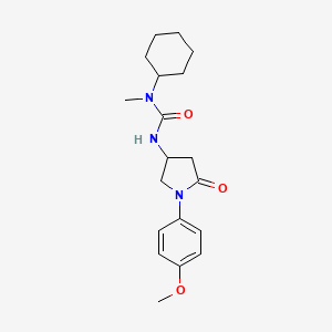 molecular formula C19H27N3O3 B2812777 1-Cyclohexyl-3-[1-(4-methoxyphenyl)-5-oxopyrrolidin-3-yl]-1-methylurea CAS No. 894024-55-6